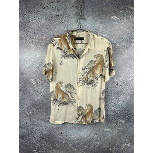 ALLSAINTS ORIENTAL KAYAN TIGERS MEN’S SUMMER SHIRT SHORT SLEEVE SIZE S